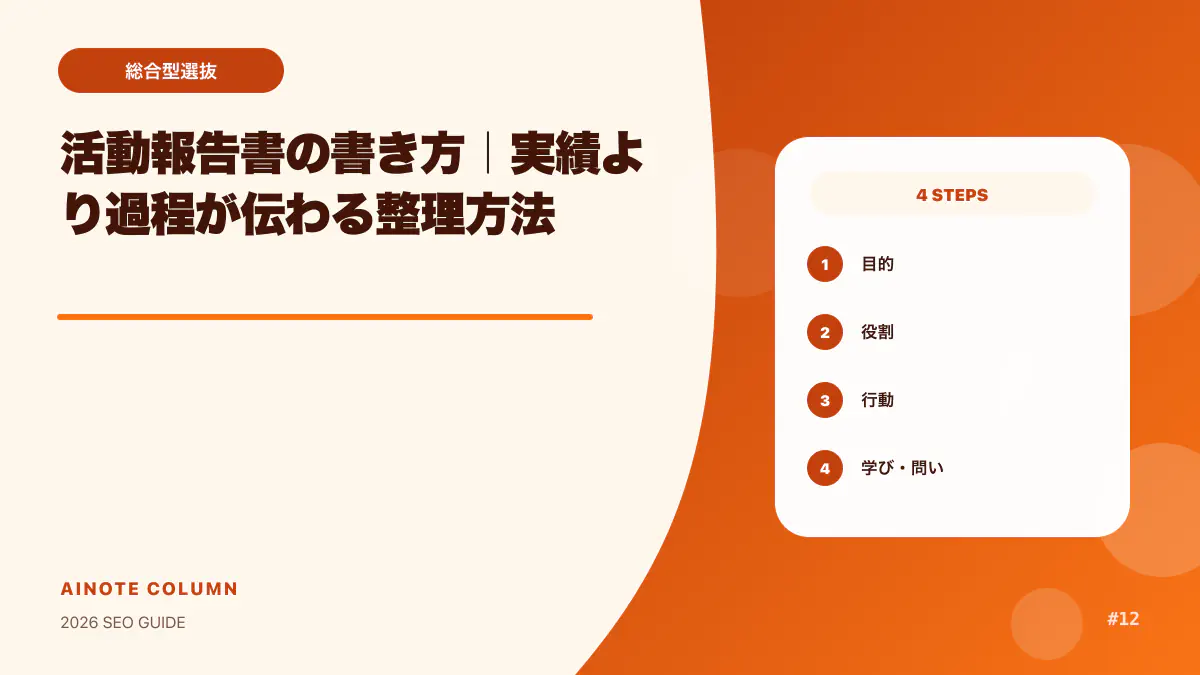 活動報告書の書き方｜実績より過程が伝わる整理方法