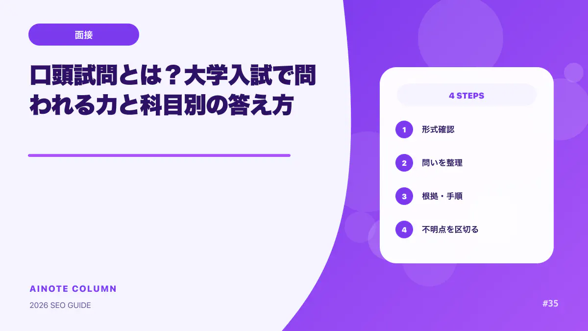 口頭試問とは?大学入試で問われる力と科目別の答え方