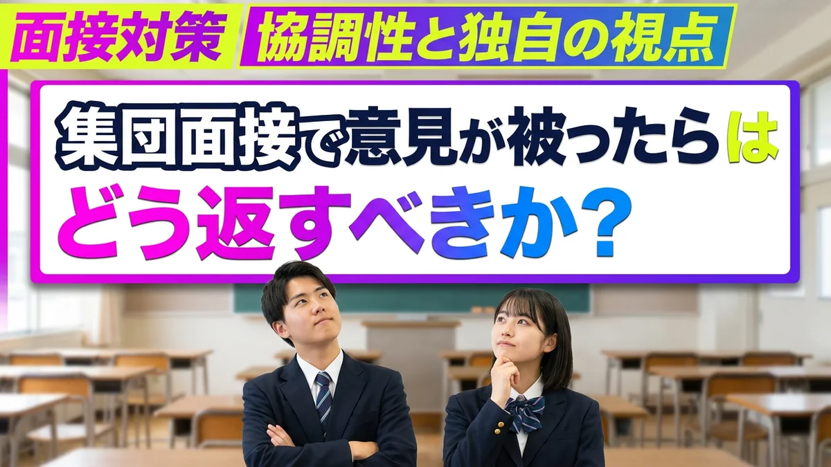 集団面接で他者と意見が同じになった時の対処法|協調性と独自の視点