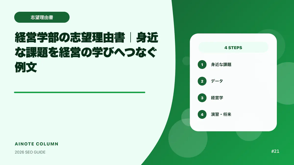 経営学部の志望理由書｜身近な課題を経営の学びへつなぐ例文