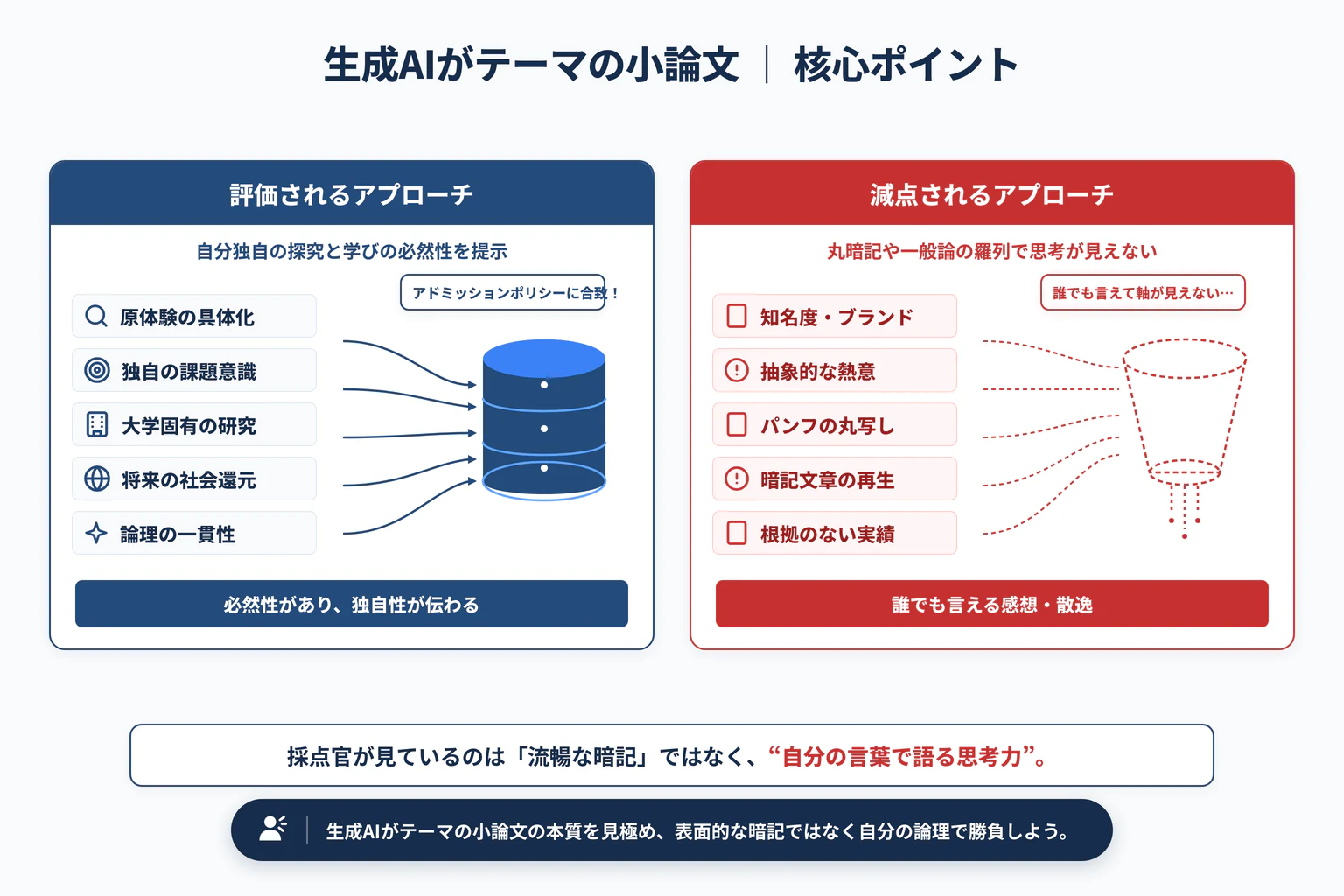 生成AIがテーマの小論文｜賛否で終わらない論点整理の重要ポイントと全体構造図
