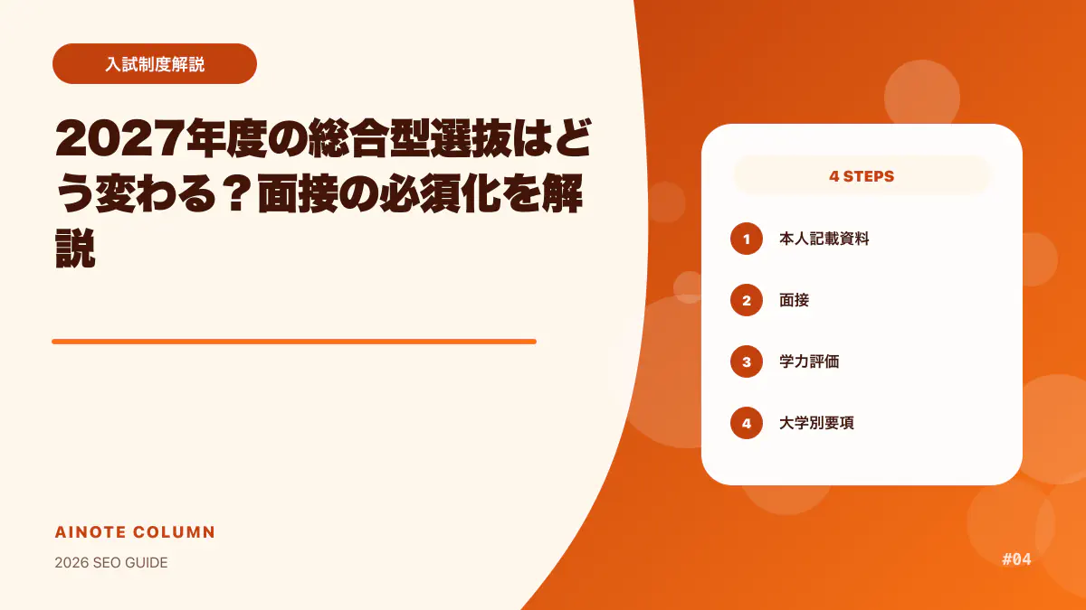 2027年度の総合型選抜はどう変わる？面接の必須化を解説